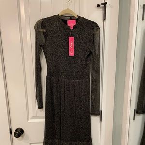 Lilly Pulitzer Maeva Dress (black with sparkles) Size Small NWT